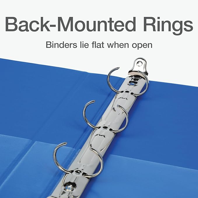 Oxford Mini View Binders, 1" Round Rings, Small Binders for School or Office, Holds A5 Size Paper, 2 Clear Pockets, PVC-Free, Non-Stick, 5.5 x 8.5 inches, Holds 225 Sheets, Blue, 2 Pack (1017045)