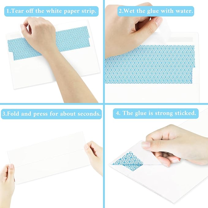 50 Pack #10 Business Envelopes, White Standard Envelopes Self Seal, Letter Size Business Mailing Envelopes for Checks Letters Invoices Statements Birthday Graduation Wedding,4 1/8 x 9 1/2 Inch