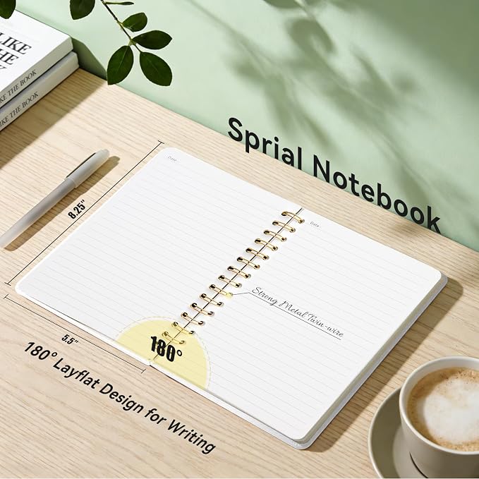 Lined Spiral Journal Notebook for Work A5, 160 Pages, Explosive Cat | College Ruled Spiral Journal for Women, Hardcover with Elegant Design for Note-Taking, 5.5 * 8.25 inch
