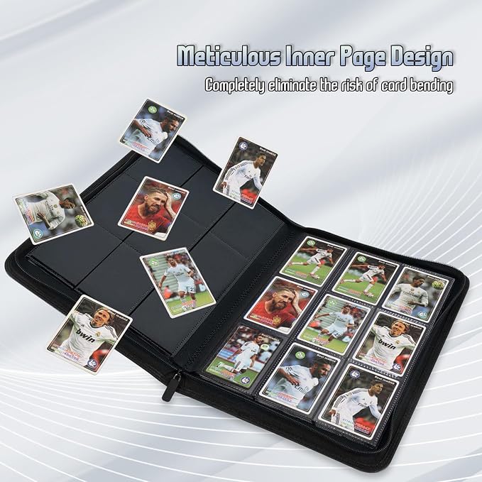 Trading Card Binder, Premium 9 Pocket Double Sided 540 Pocket PU Card Collection Binder, Collectible Trading Card Albums for MTG, TCG, Sport Card, Game Cards (Brown)