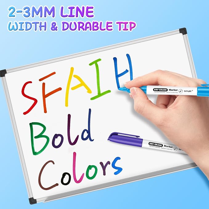 SFAIH Fine Tip Dry Erase Markers, 72 Pack, 12 Colors, Low Odor, Non-Toxic | Easily Erases,Perfect for Whiteboards, Ideal for Classroom, Office, Home, Teacher Supplies, Back to School