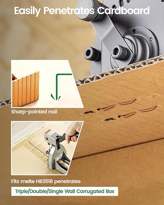 meite Carton Closing Staples 1-3/8" Wide Crown 3/4" Leg 1,600PCS x 5 Boxes | Copper-Coated 16 Gauge Carton Staples for Pneumatic or Manual Box Stapler Gun - Cardboard Closer Packaging