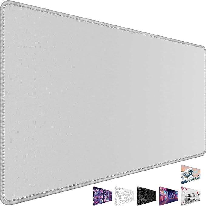 Large Mouse Pad Desk Mat Large Office Desk Pad with Stitched Edges, Gray | 31.5" x 15.7" Mousepad Non-Slip Waterproof Rubber Base PC Laptop Home Office Accessories