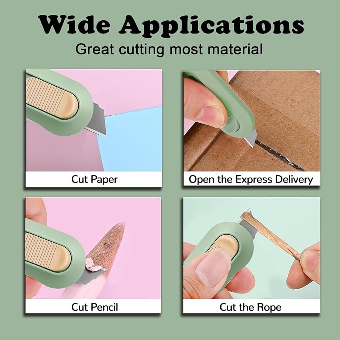Left Handed Box Cutter,Retractable Box Opener, Package Opener, Easy Slide Retractable Cute envelope opener for opening daily express boxes, envelopes, packages, paper tapes and more