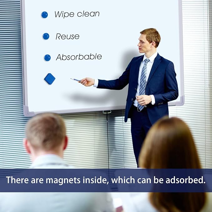 Favourde 48 Pack Magnetic Whiteboard Dry Erase Erasers for Classroom School | Whiteboard Dry Erase Erasers Chalkboard for School Supplies and Office Classroom and Teacher Must Haves 4 colors