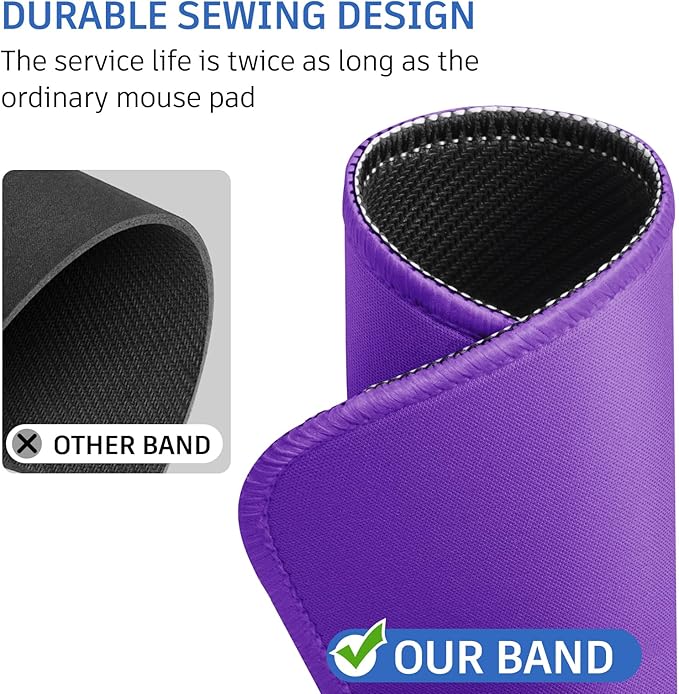 Purple Mouse Pad, Nice and Cute Mouse Pad, Splash-Proof Textured 10.2 x 8.2Inch, Stitched Edge Non-Slip Waterproof Rubber Mouse Pad