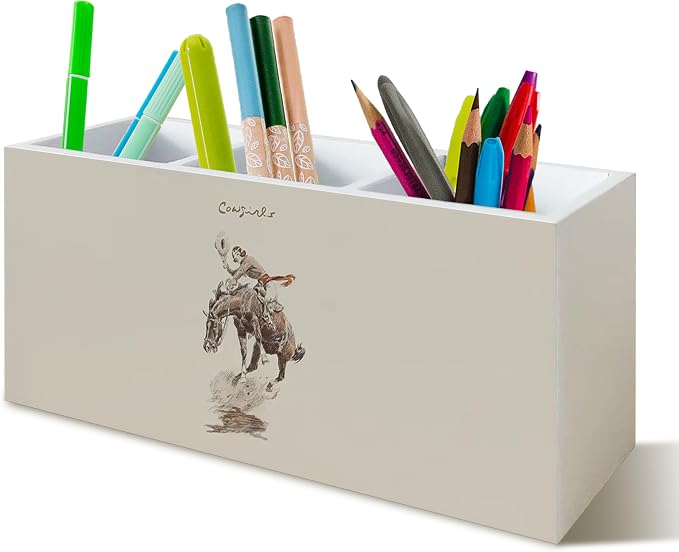 Retro Western Cowgirl Pen Pencil Holder for School Home Office Desk, Cowgirl Gifts for Women Girls, Western Makeup Brush Toothbrush Holder Organizer for Bathroom Countertop Vanity