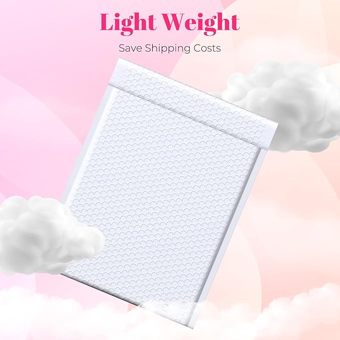 Metronic Bubble Mailer 10x13" White 40 Pack, Poly Padded Envelopes Waterproof Shipping Bags for Clothing, Self Seal Cushioning Mailers for Shipping Books, Jewelry, Makeup Supplies