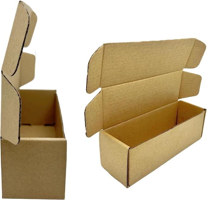 6 x 2 x 2 Inches Small Shipping Boxes Corrugated Packing Box 50 Pack | Kraft Cardboard Gift Boxes Small Business Moving Mailing DIY