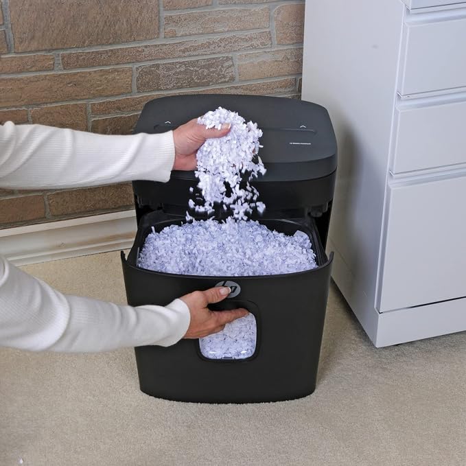 HP - Micro Cut Paper Shredder, 12-Sheet with Slide Top for Office | Micro Cut High Security Shredding, Slide Top Design, Pullout Basket, Rolling Casters, Home And Office Use