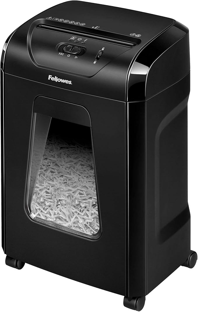 Fellowes 12C15 12 Sheet Cross-Cut Paper Shredder for Home and Office with Safety Lock & Powershred Performance Shredder Oil, 16 oz. Extended Nozzle Bottle (3525010)