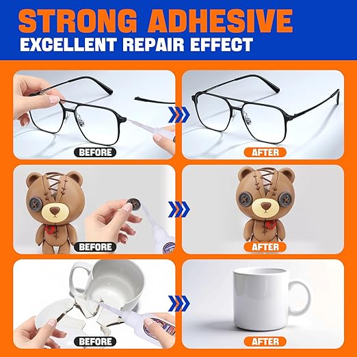 Super Glue Clear 30 g(1.06 oz.), Strong Fast Drying Waterproof Liquid Adhesive for Plastic, Metal, Wood, Rubber, Ceramic, Leather Repair,Rhinestone Jewelry, DIY Crafts Glue for the Office
