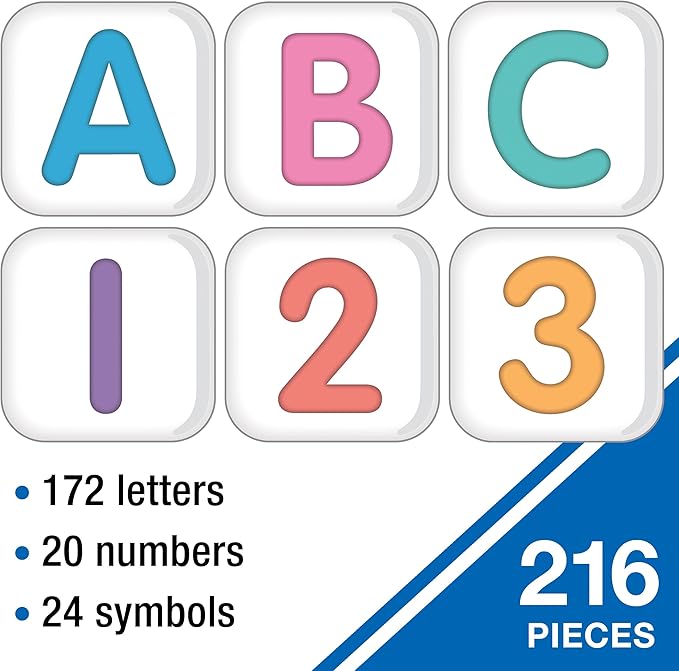 Carson Dellosa Crafty and Cool 216-Piece Bulletin Board Decorations, 3.5" Colorful Letters, Numbers, and Symbols for Party, Back to School Decorations, and Classroom Decor