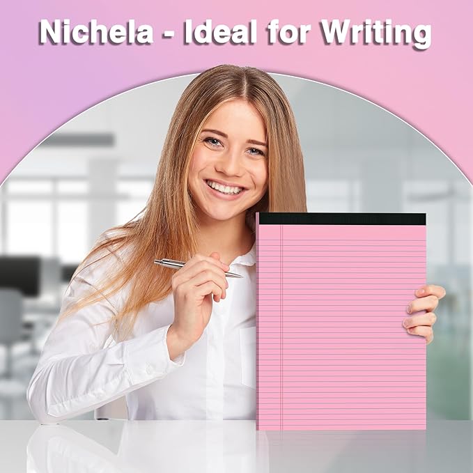 3 Pcs Legal Pads 8.5 x 11 Colored Note Pads 8.5 x 11 Notepad Total 75 Sheets, Micro Perforated Writing Pads Lined Paper College Ruled Pad of Paper Notebook To-Do List for School & Office Supplies