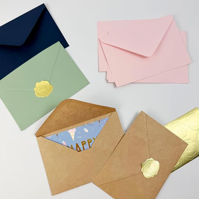 50 Pack 4x6 Envelopes Green A4 Envelopes for Invitations envelope with sticker, Printable, Self Seal for Weddings, Invitations, Photos, Postcards, Greeting Cards, Mailing（sage-green）