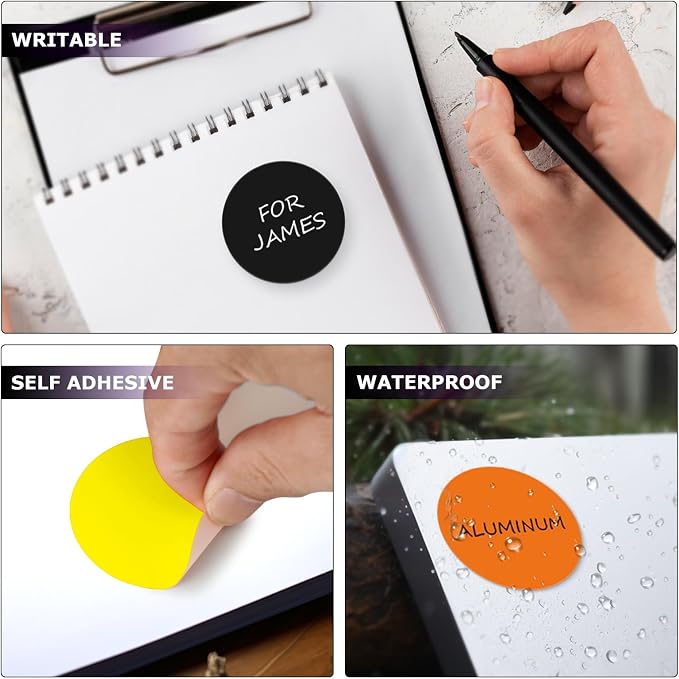 Multicolor Round Stickers 2 Inch Vinyl Waterproof Labels 80 PCS | Strong adhesive, Removable, Tear- & Scratch resistance, Easy to peel, Glossy finish, Writable dots for crafts office school