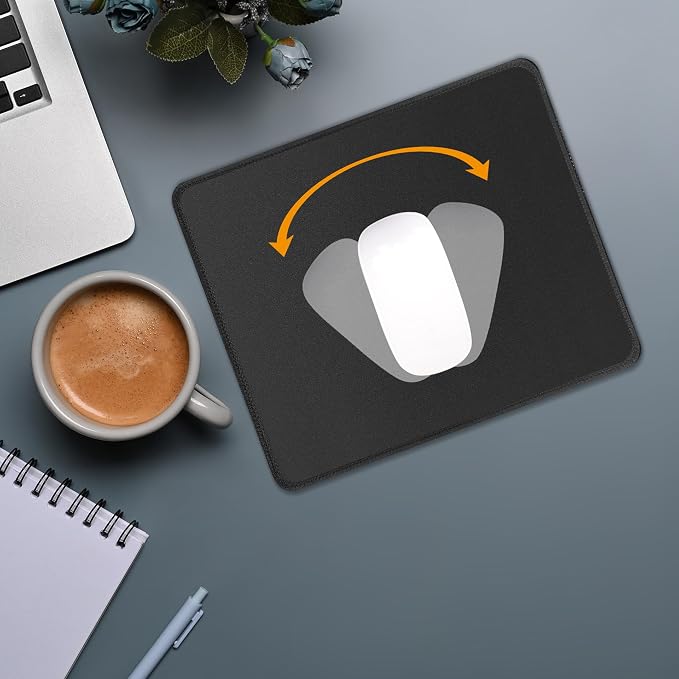 30 Pack Black Mouse pad Bulk with Stitched Edge,10.2x8.3inches 3mm Thickness Premium Textured Non-Slip Rubber Base Washable for Office and Home Use