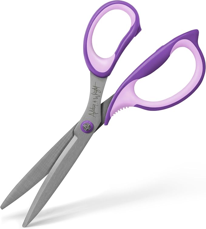 Ashton and Wright - Precision SG - Soft Grip Scissors for Office, Home, Kitchen, and Craft - 210mm / 8” - Steel Blades (Purple, Right Handed)