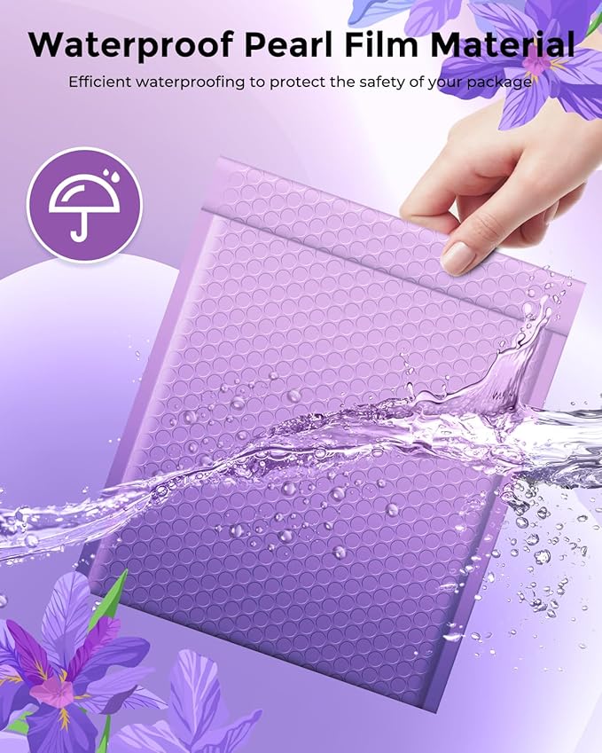 Metronic Bubble Mailers 8.5x12Inch 240 Pack Usable Size 8.5x11'' Gradient Purple Bubble Mailer Waterproof Padded Envelopes for Gift Packaging, Mailing, Makeup, Small Items Bulk