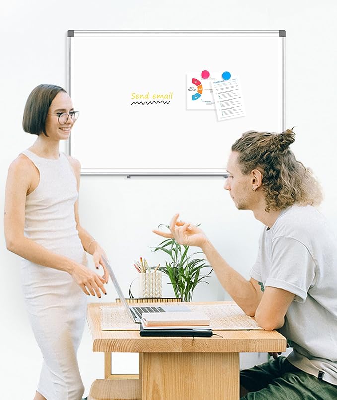 3 Pack Double-Sided Magnetic Aluminum Frame Whiteboard, 36" x 24" | White Board for Wall, Hanging Mounting White Board Dry Erase Board Marker Board for Kitchen, Memo, School, Home, Office
