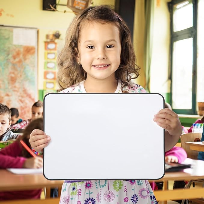Small White Dry Erase Board Double Sided，Small Dry Erase Board 14x11 Inch,Mini White Board with 8 Markers for Students Office Kitchen