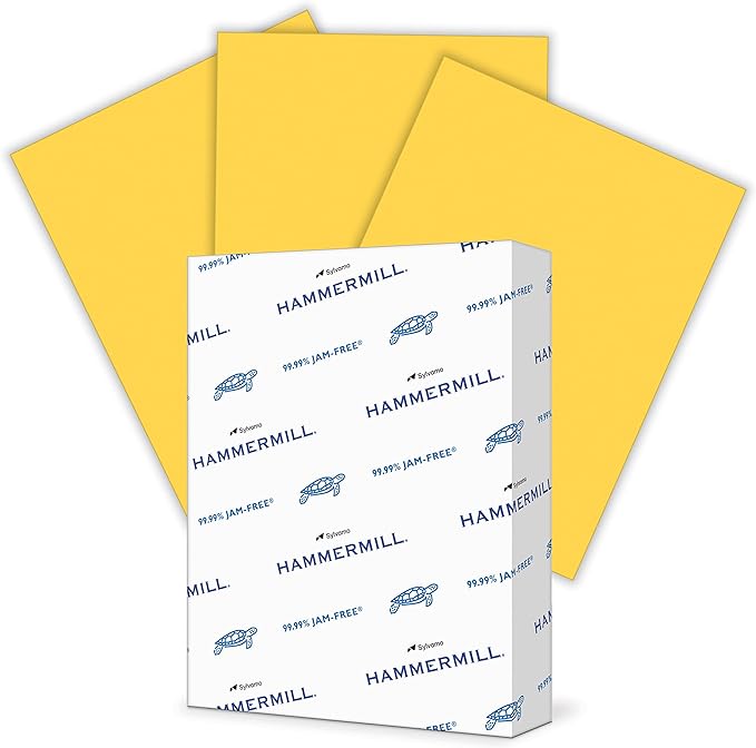 Hammermill Colored Paper, 24 lb Goldenrod Printer Paper, 8.5 x 11 - Made in the USA, Pastel Paper, 104349R - 1 Ream (500 Sheets)
