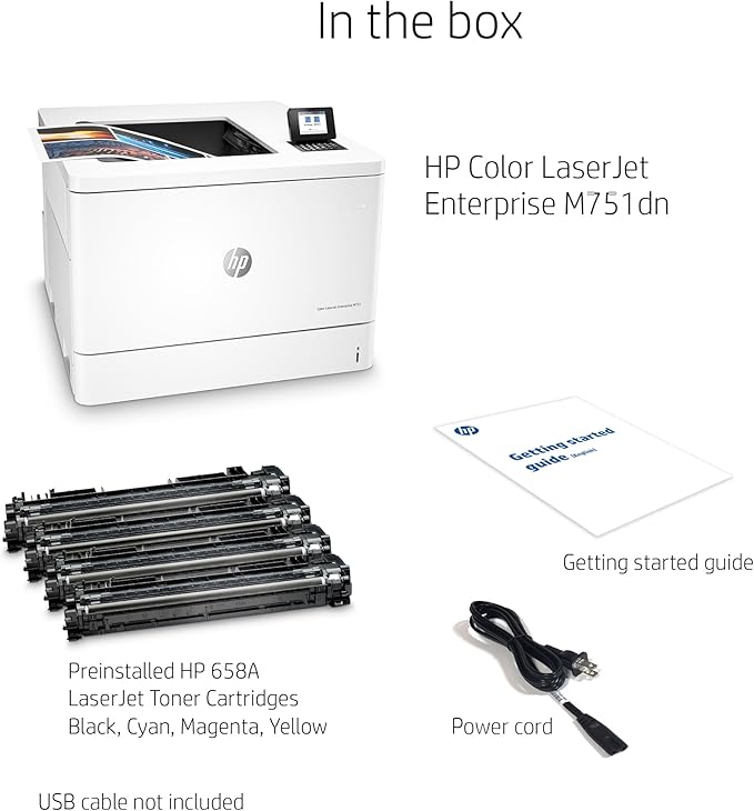HP Color LaserJet Enterprise M751dn Printer with One-Year, Next-Business Day, Onsite Warranty (T3U44A), White