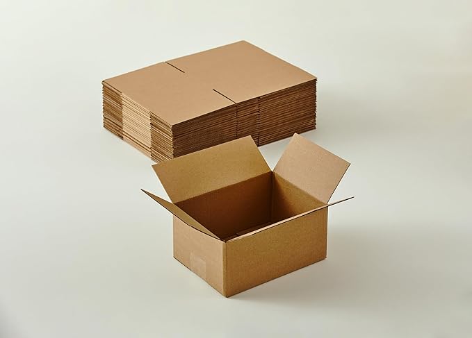 25 Packs Small Shipping Boxes 8X6X4 Inches, Kraft Corrugated Cardboard Boxes, For Small Business, Easy Assemble For Mailing, Moving, Packing And Storing