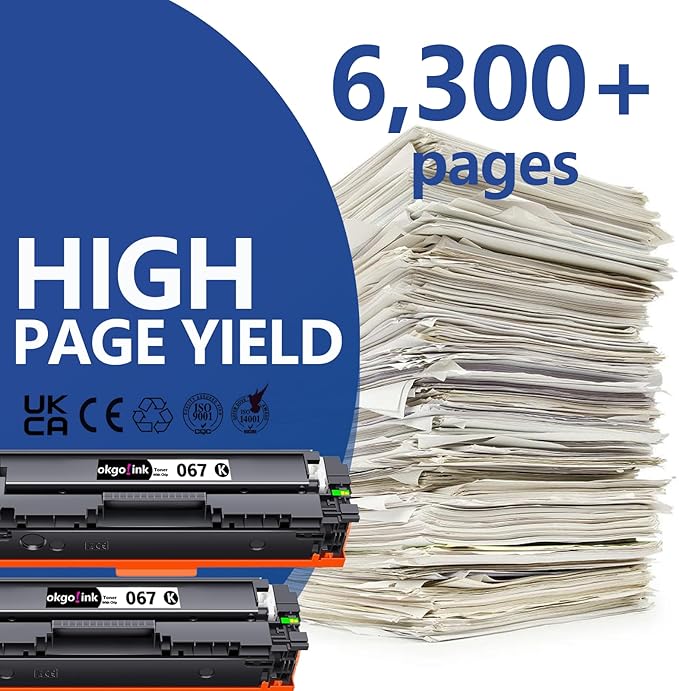 067 067H Black Toner Cartridge Set 2 Pack CRG-067 Compatible Replacement for Canon 067 canon067 Toner Works with Color ImageClass MF656Cdw LBP632Cdw MF654Cdw MF653Cdw LBP633Cdw MF650C LBP630C Printer