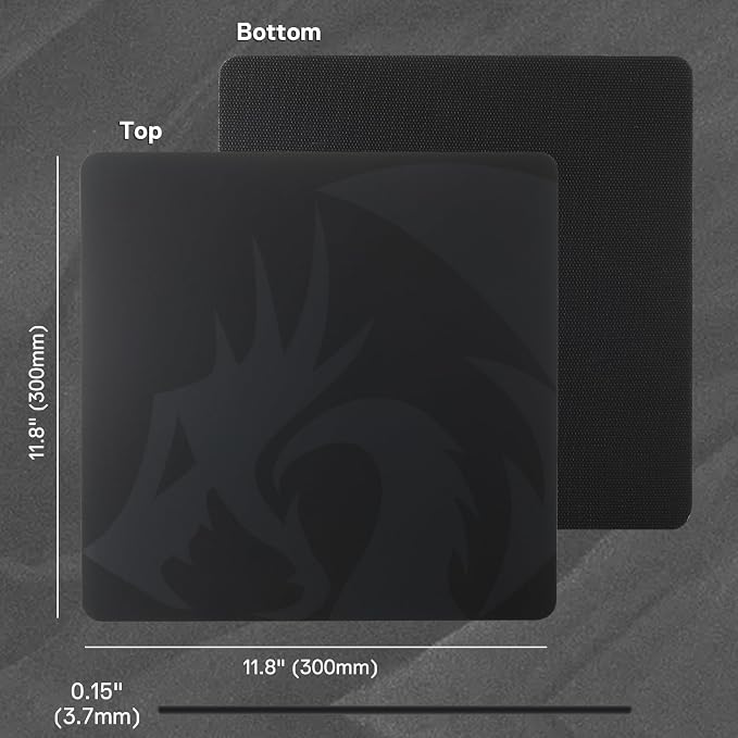 Redragon PG1M Glass Mouse Pad - Ultra-Smooth Precision Surface with Non-Slip Base, Easy to Clean, Hard Mousepad for Gaming - 11.8 x 11.8 x 0.15 inches, Black