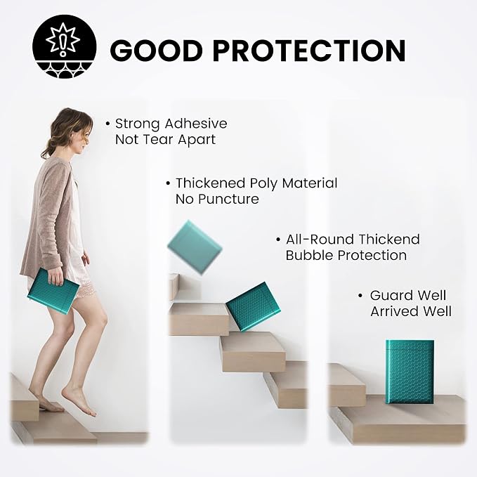 Fuxury 300 Pack Forest Green Bubble Mailers 6x10 Bubble Shipping Envelopes | #0 Small Thick Bubble Padded Mailer Strong Adhesion Padded Envelopes for Mailing Jewelry,Makeup