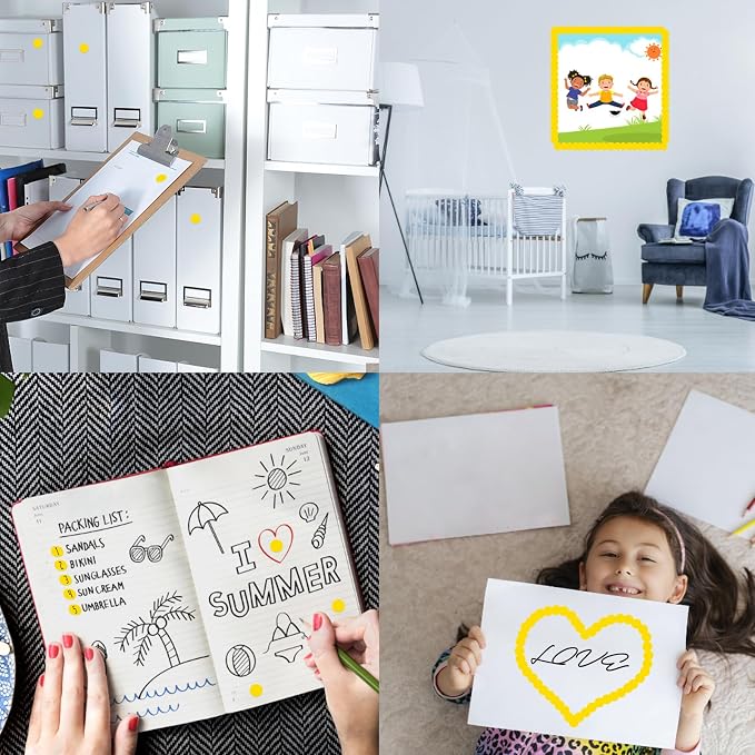 3500 Pieces Dot Stickers, 3/4 inch Black Coding Labels Circle, Yellow Dot Stickers for Office, Classroom, Students (Pack of 2)