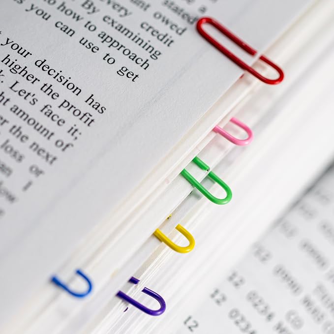 Officemate Vinyl Coated #2 Paper Clips, Assorted Colors, Tub of 1000 (97634)