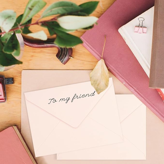 100 Pack A7 Envelopes, Blush Pink Greeting Card Envelopes Self Seal, 5.24 x 7.24 in Envelopes for Birthday Graduation Baby Shower Wedding Invitation Cards