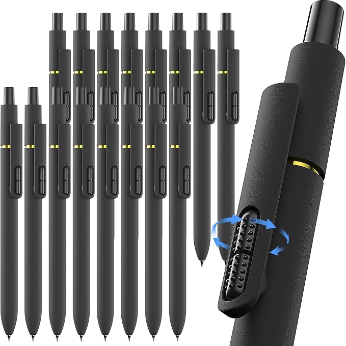 Hiacry 16 Pack Gel Pens, Quick-Dry Long Lasting Black Ink-0.7 mm Fine Point | Smooth Writing Fidget Pens,Stress Relief, No Smear, No Bleed, Journaling,Note Taking, Work, School,Office, Students & Adults
