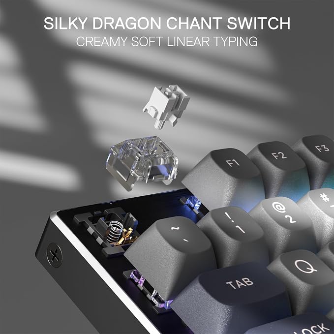 Redragon K556 Wired RGB Mechanical Gaming Keyboard, 104-Key Aluminum Board | Rock-Solid Metal Build, 20 Backlits for Immersive ESports Vibe, Hot-swap Creamy Custom Linear Switch, PBT Round Keycaps