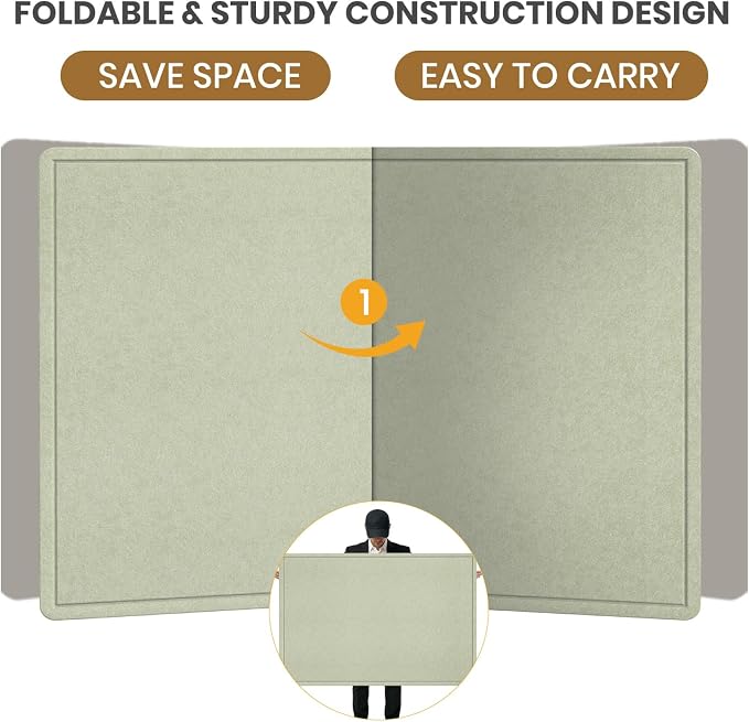 Extra Large Bulletin Board 96" x 48", Felt Pin Board, Sage Green | Cork Board Alternative for Wall, Foldable Self-Adhesive Vision Board Prayer Board with Pushpins for Classroom, Office, Home