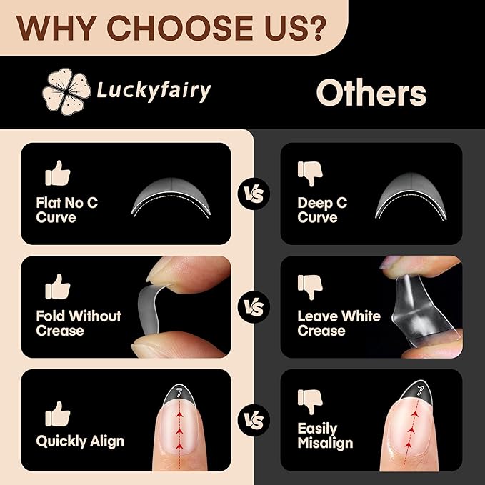 Short Almond Nail Tips, 504pcs Full Cover Soft Gel Nails Tips 15 Sizes No C Curve Almond Shape Nail Tips for Acrylic False Nails Professional for Nail Extensions Salons Home DIY