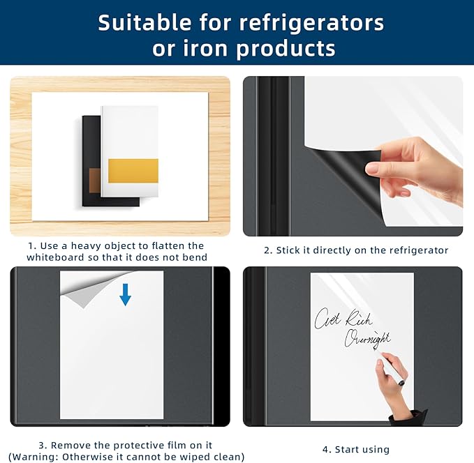 Magnetic Dry Erase Whiteboard for Refrigerators, 24" x 39" White Board on Wall for Organizer and Planner, Kitchen Fridge Shopping List with Marker, Magnetic Eraser and Magnets
