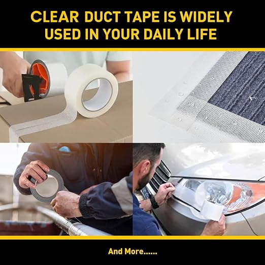 Lichamp 6 Rolls Clear Duct Tapes Heavy Duty, 2 inches x 25 Yards | Waterproof, No Residue, for Packaging Sealing Repairing Tying DIY Commercial Use