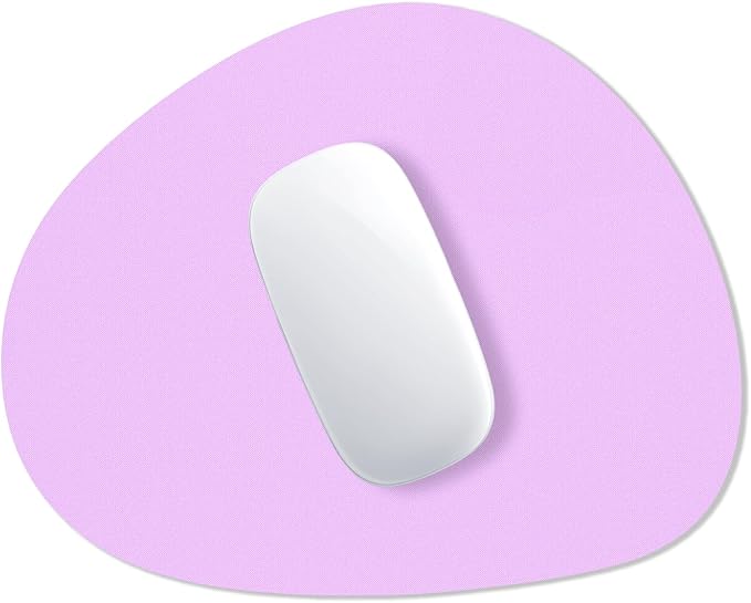 Hsurbtra Mouse Pad, Premium-Textured Small Oval Mousepad 8.7 x 7.1 Inch Purple, Thick 3 mm Anti-Slip Waterproof Rubber Pretty Cute Computer Mat for Office Home Gaming Laptop Men Women Kids