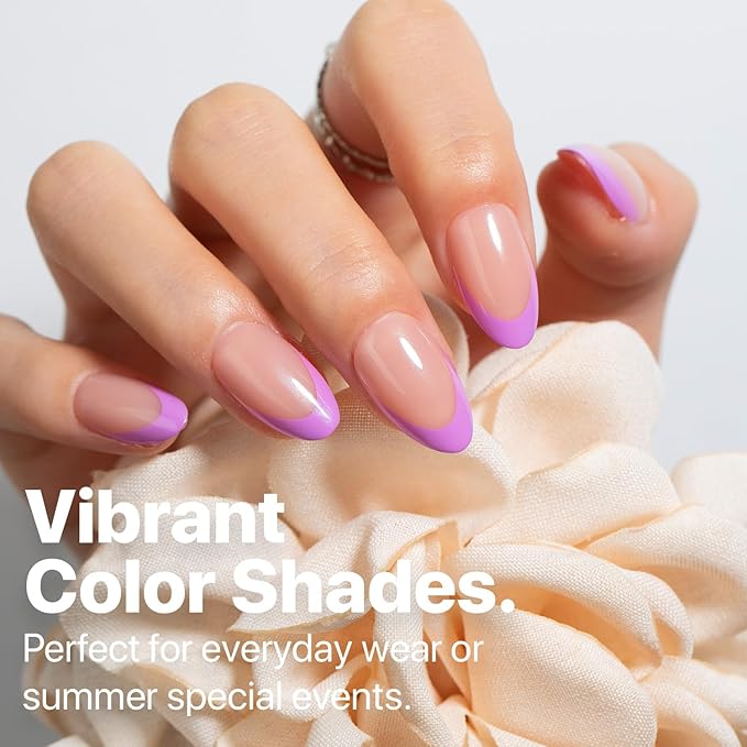 SXC Cosmetics X-Pro Tips French Tip Press On Nails - Bright Pastel Glow in the Dark Series (GLOW114-S Almond)