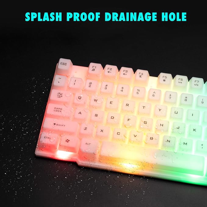 CHONCHOW RGB Gaming Keyboard and Mouse Combo,USB Wired Light Up Keyboard | Rainbow LED Lit Backlight Keyboard Mouse Set for Computer Windows PC PS4 Xbox Laptop iMac Resberry Pi