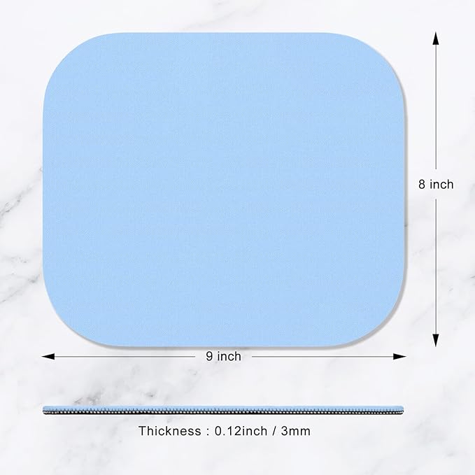 Hsurbtra Mouse Pad, Premium-Textured Small Square Mousepad 8 x 9 Inch Blue, Thick 3 mm Anti-Slip Waterproof Rubber Pretty Cute Computer Mat for Office Home Gaming Laptop Men Women Kids