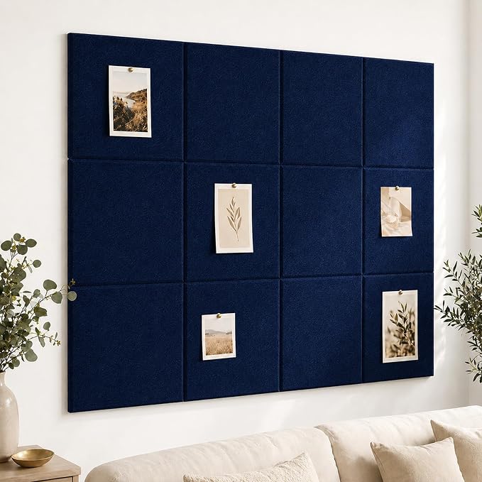 Felt Bulletin Board Tiles, Large Cork Board Alternative,24 x 36 in | 0.35 in modular felt wall tiles for notes, photos, schedules, reminders in offices, classrooms, home and office workspaces