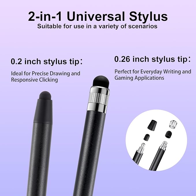ChaoQ Stylus Pen for Touchscreen, 3pcs Stylus Pen for iPad iPhone Android | High Sensitivity and Precision, Suitable for iPad iPhone Android and All Touch Screens (Black/Silver/Blue)