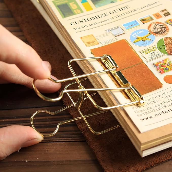 4Pcs 51mm Gold Hollow Out Long Tail Wire Binder Clips Paper Binder Clip Large, Small in Size and Light in Weight, Office Products Tape, Adhesives and Fasteners, Binder and Paper Clips