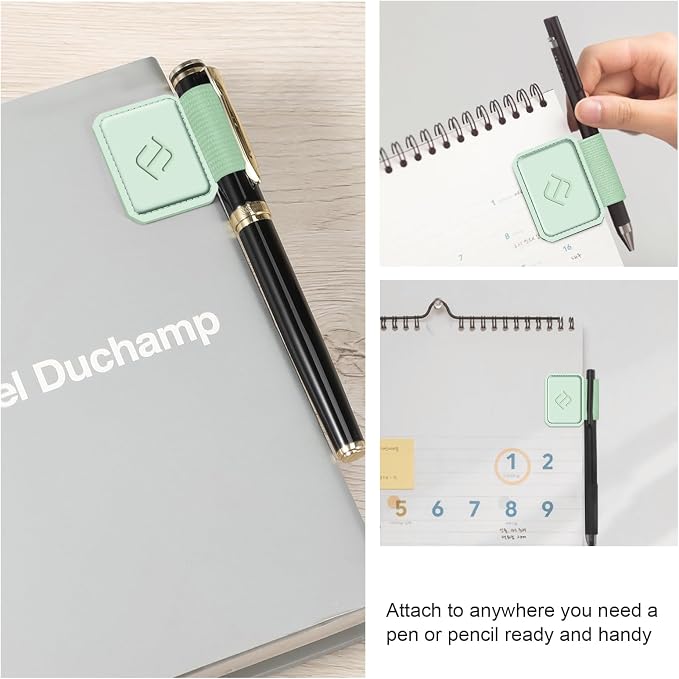 Fintie 4 Pack Pen Loop Holder for Apple Pencil Pro, USB-C/1st/2nd Gen | Elastic Adhesive PU Leather Sleeve, Secure Pen Holder, Attaches to Tablet Cases, Fits Stylus Pens, Green
