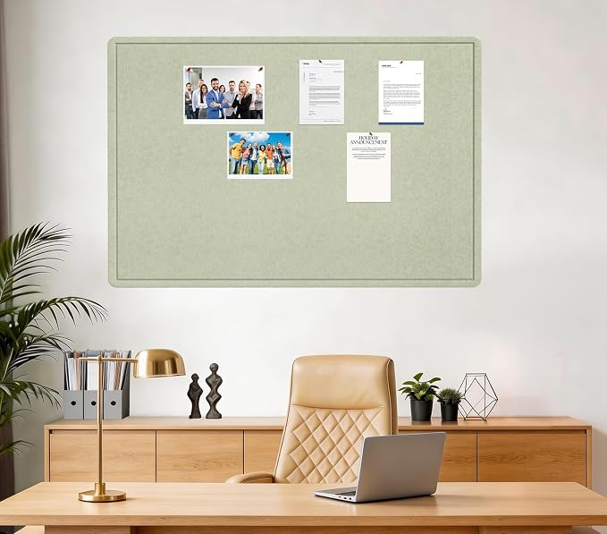 Large Cork Bulletin Board 48" x 36", Felt Pin Board, Sage Green | Cork Board Alternative for Wall, Foldable Self-Adhesive Vision Board Prayer Board with Pushpin for Classroom, Office & Home