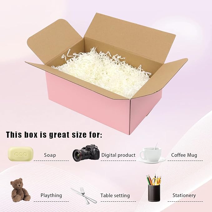 9x6x4 Pink Shipping Boxes, 30 Pack Mailing Boxes for Small Business, Corrugated Cardboard Boxes for Shipping, Packaging